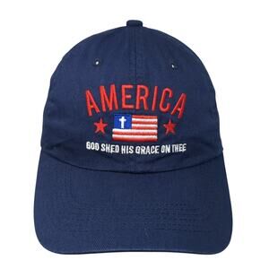 America God Shed His Grace On Thee Slideback Hat Blue One Size Kerusso